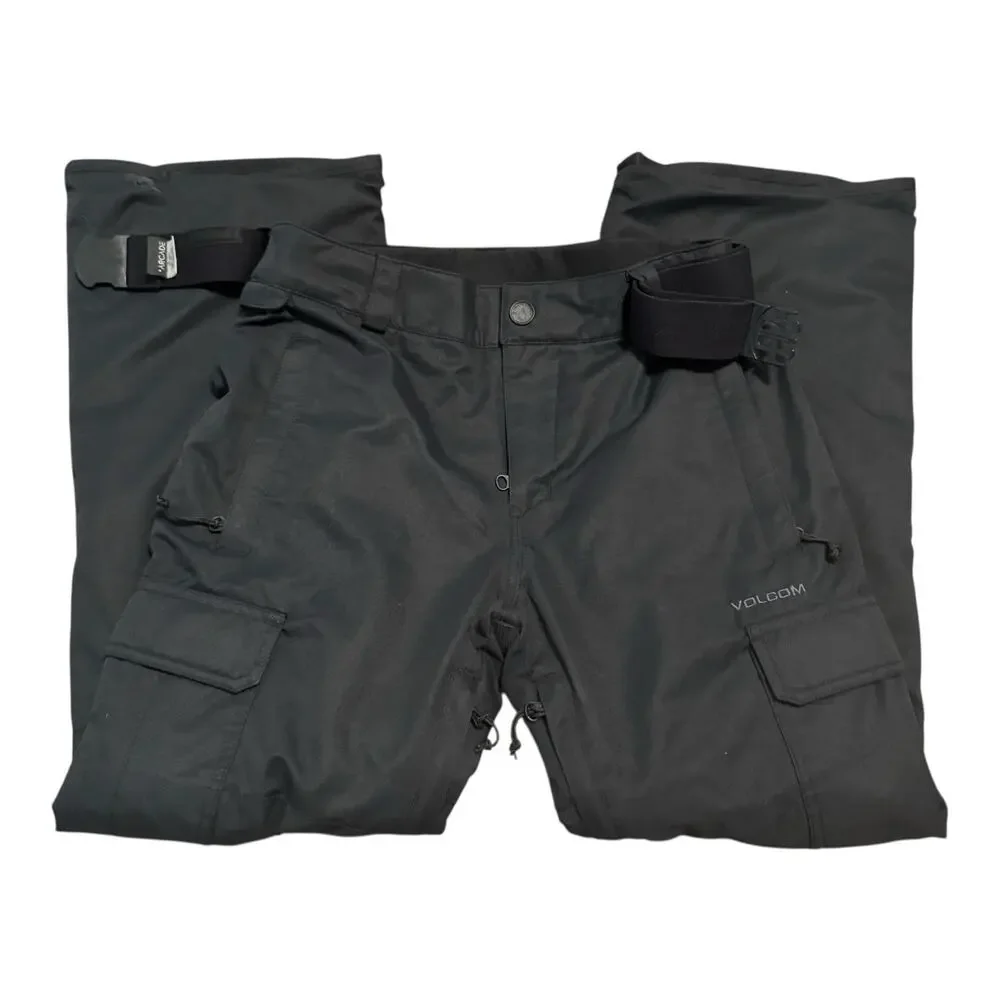 Volcom Youth XL 14Y Insulated Snowboard Pant Black Cargo 10K Waterproof Straight